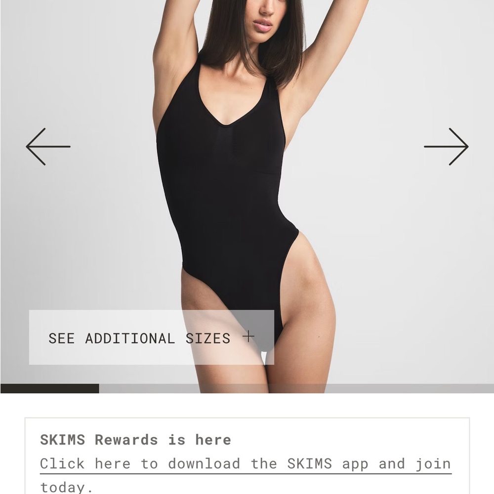 SKIMS scoop neck Black thong bodysuit